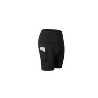 Women'S High Waist Workout Running Yoga Shorts Tummy Control Side Pockets - Black