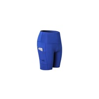 Women'S High Waist Workout Running Yoga Shorts Tummy Control Side Pockets - Blue