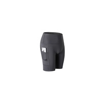 Women'S High Waist Workout Running Yoga Shorts Tummy Control Side Pockets - Grey