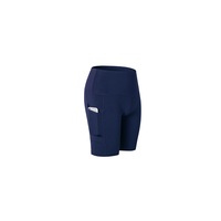 Women'S High Waist Workout Running Yoga Shorts Tummy Control Side Pockets - Navy