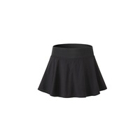Women'S Pleated Elastic Quick-Drying Tennis Skirt With Shorts Running Skort - Black