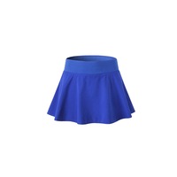 Women'S Pleated Elastic Quick-Drying Tennis Skirt With Shorts Running Skort - Blue