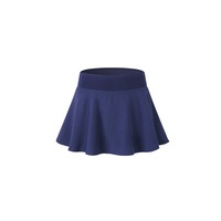 Women'S Pleated Elastic Quick-Drying Tennis Skirt With Shorts Running Skort - Navy