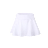 Women'S Pleated Elastic Quick-Drying Tennis Skirt With Shorts Running Skort - White