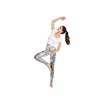 Women's Yoga High Waist Tummy Tight Pants Short Sleeve Fitness Clothes Suit - 12#