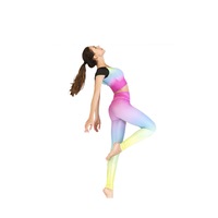 Women's Yoga High Waist Tummy Tight Pants Short Sleeve Fitness Clothes Suit - 6#