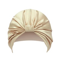 Women Sleep Hat Soft Pure Silk Charmeus Night Sleep Cap Hair Bonnet Silk Comfortable Head Cover Wide Elastic Band Hair Loss Cap