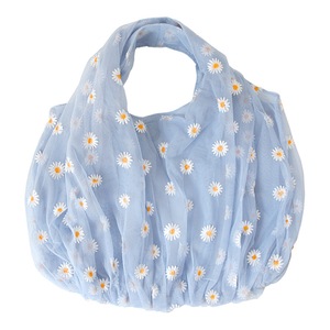 Women Small Transparent Tote Mesh Cloth Bags Daisy Embroidery Handbag High Quality Eco Fruit Bag Mini Decoration Purse For Girls