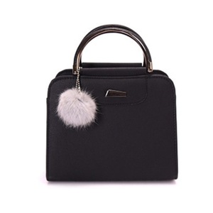 Women Top Handle Satchel PU Leather Handbags Tote Purse Iron Medal Shoulder Bag with Hairball Shoulder & Crossbody Bags Tassel