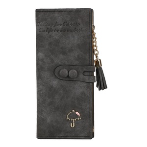 Women Wallet PU Leather Luxury Modis Long Zipper Pocket Purse Card Holder Wristlet Wallet Tassel Clutch Handbag Female Purse