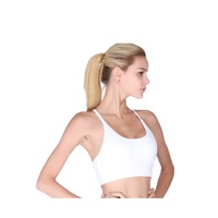 Womens Racerback Sports Bra Wirefree High Impact Support for Yoga Workout - WHITE