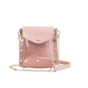 Womens Transparent Clear Rivet Handbag Small Messenger Bag Purse Crossbody Bags