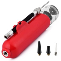 XD-BP1 Manual Air Pump Football Basketball Inflator Multifunction Bicycle Pumps With 3 Extra Needles RED COLOR