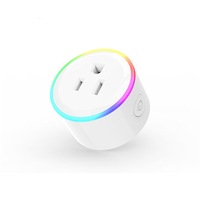 XS-SSA06 AC100-240V 10A WIFI Control Socket Wireless Timer Switch Outlet With RGB LED Light Voice Control Works With Alexa Google