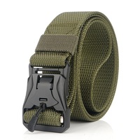 XX19 125cm Punch Free Magnetic Buckle Military Tactical Belt Zinc Alloy Quick Release Waist Belts 2019 Newest Style GREEN COLOR