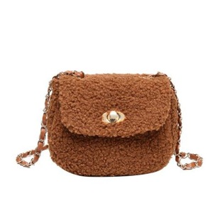 Youth Ladies Simple Versatile Bag Fashion Fleece Messenger Shoulder Tote Female Autumn Crossbody Bag Chain Purses
