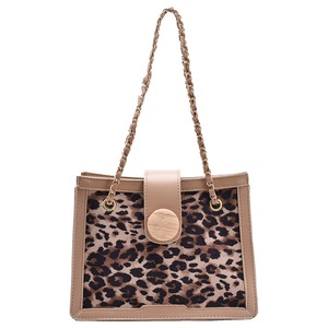 Youth Ladies Simple Versatile Bag Female Shoulder Crossbody Bag Animal Pattern Retro PU Daily Chain Handbag Totes