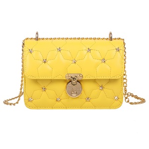 Youth Ladies Simple Versatile Bag Women Lattice Pattern Crossbody Bag Lady Pu Leather Flap Stars Purse Shoulder Pouch