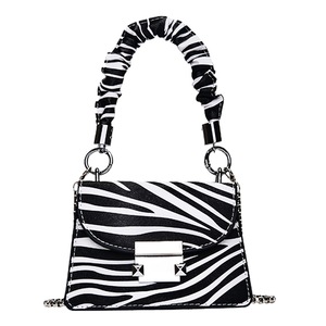 Youth Ladies Simple Versatile Bag Women Pleated Handle PU Leather Handbags Animal Pattern Shoulder Crossbody Bags