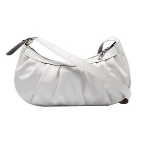 Youth Ladies Simple Versatile Bag Women Solid Color Crossbody Bag PU Elegant Female Pleated Shoulder Pouch
