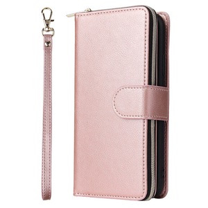Zipper Wallet Flip PU Leather 9 Cards Case for Huawei P40 Lite E Magnetic Phone Cover Bag Coque Etui