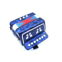 Kids Button Accordion Blue Shell Finish Bass Treble MA218-BLU