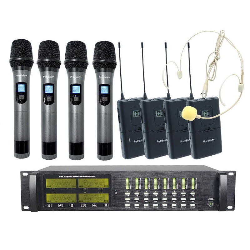 Buy Precision Audio 8 Channel UHF Wireless Microphone System Headset