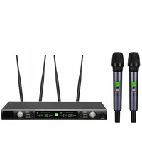 Precision Audio Professional Twin Channel Wireless Microphone UHF Digital Display TM-PRO200