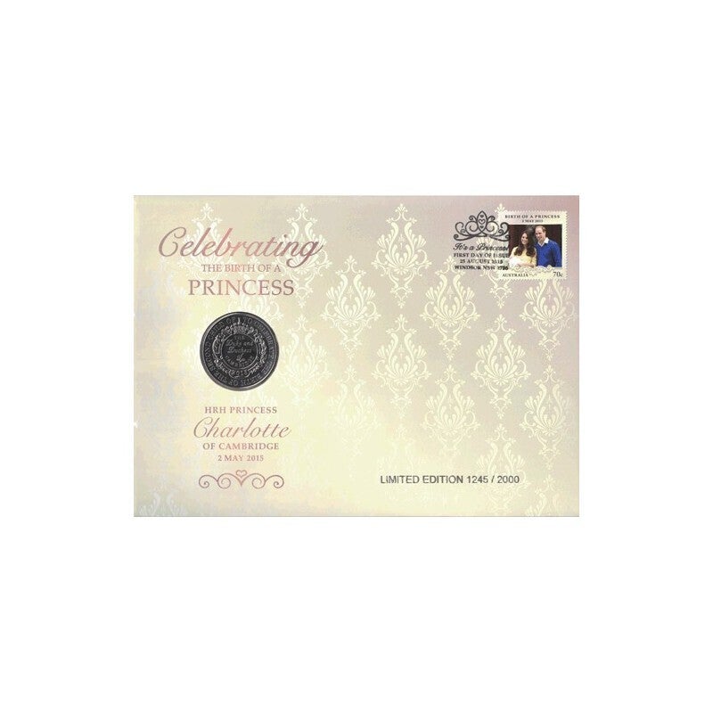 2015 GB L5 HRH Princess Charlotte Prestige Coin & Stamp Cover PNC