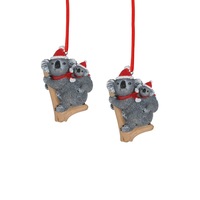 Christmas Koala with Joey Hanging Figure 8cm (Set of 2)