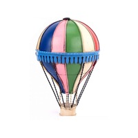Vintage Diecast Metal Small Hot Air Balloon - Rainbow
