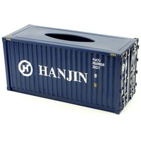 Hanjin Vintage Diecast Metal Cargo Container Tissue Box