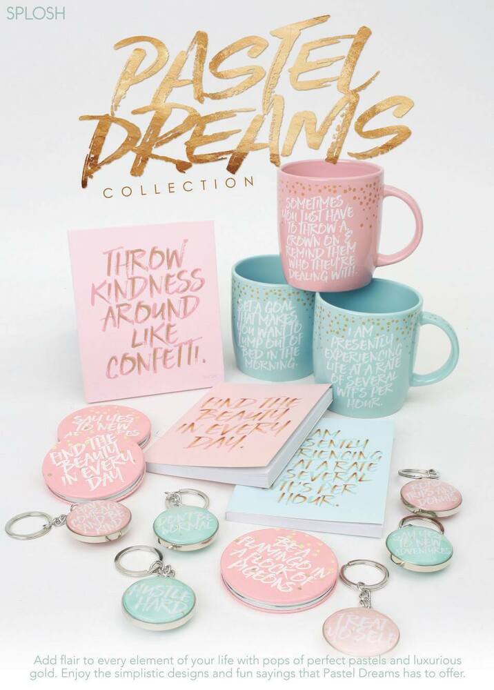 Inspiration Quote Glass Domed Keyring Pastel Dreams Collection
