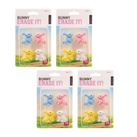 Erase It! Colourful Bunnies Set of 4 Erasers (4 Packs)