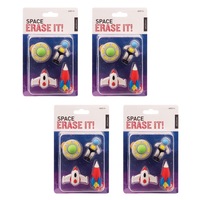 IS Gift Erase It! Space Set of 4 Erasers (4 Packs)