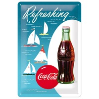 Nostalgic Art Coca Cola Sailing Boats A4 Embossed Metal Sign