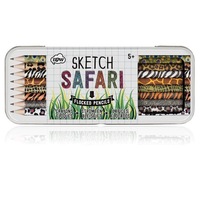 NPW Sketch Safari Flocked Pencils in A Tin