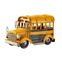 Vintage Metal Classic Yellow School Bus