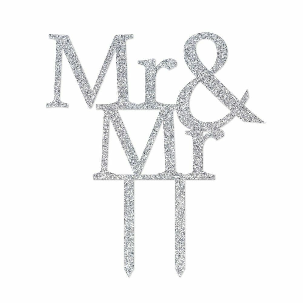 Buy Splosh Wedding Mr & Mr Silver Cake Topper - MyDeal Australia