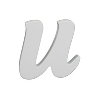 Splosh Wooden Small White Letter U