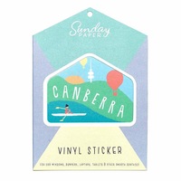 Sunday Paper Vinyl Bumper Sticker - Canberra