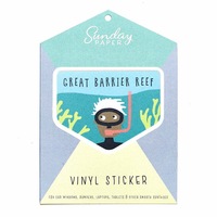 Sunday Paper Vinyl Bumper Sticker - Great Barrier Reef