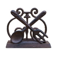 Vintage Cast Iron Spoon & Fork Napkin Holder