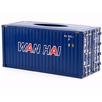 WANHAI Vintage Diecast Metal Shipping Container Tissue Box