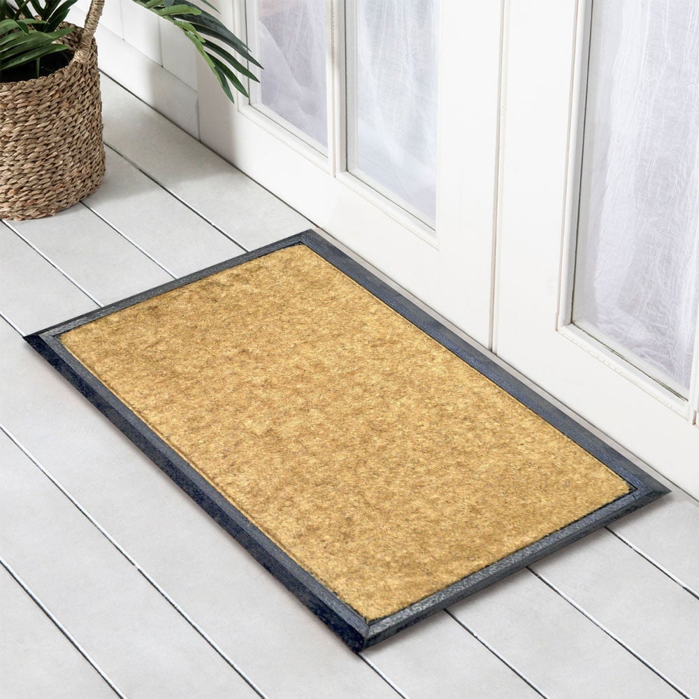 Plain Rubber & Coir Doormat, 40x70cm