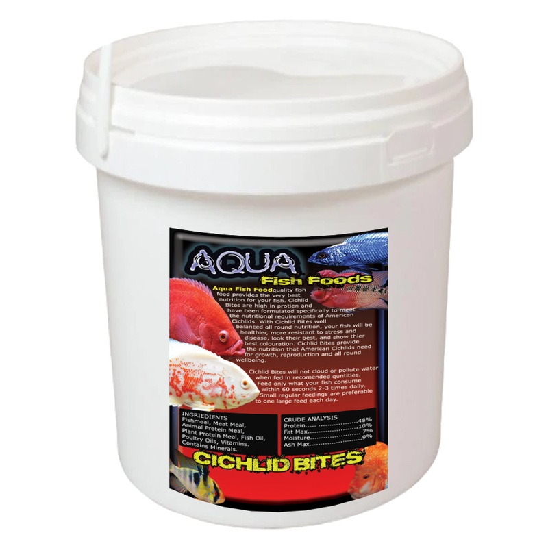 Buy Aqua Fish Foods Cichlid Bites Small 10kg Bucket MyDeal