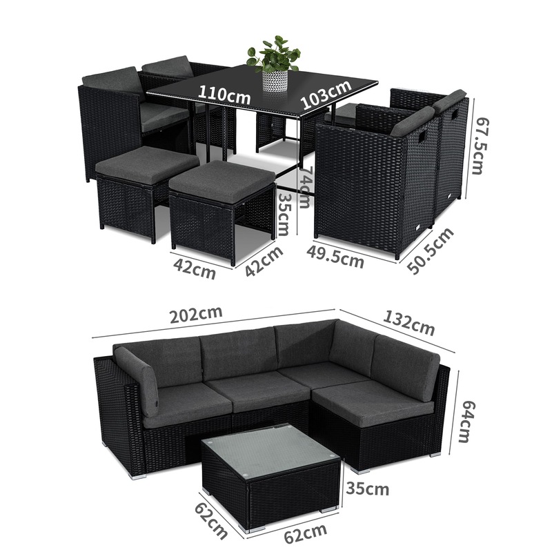 Outdoor Furniture Packages Horrocks 8 Seater Dining Set + Bondi 4