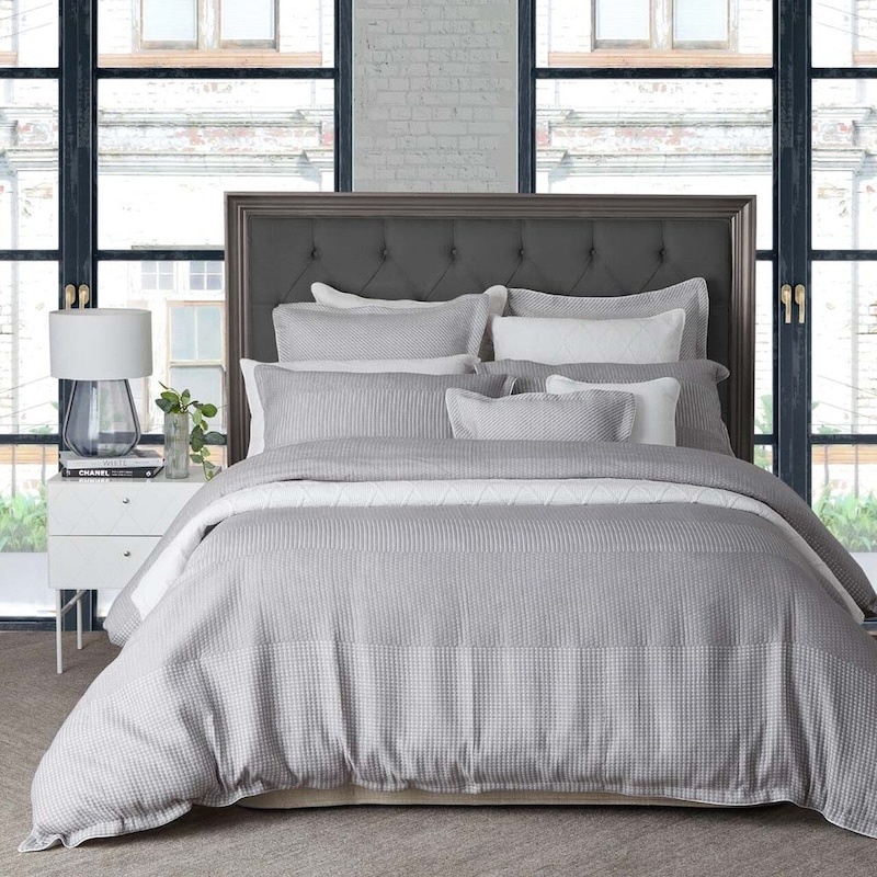 Buy Private collection Tier Silver Duvet Doona Quilt Cover Set - Queen ...