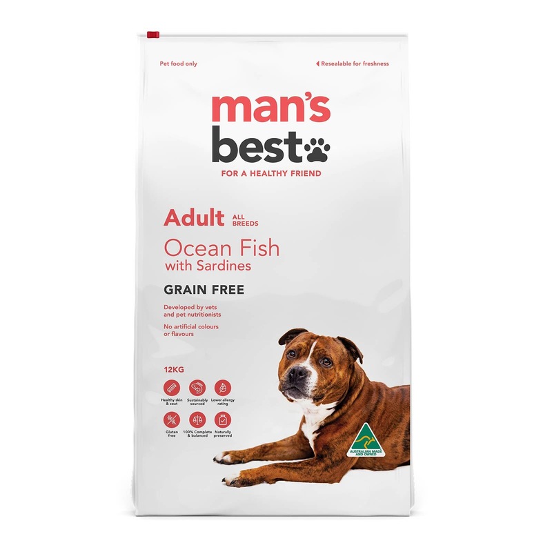 Buy Adult Dog Ocean Fish with Sardines 12Kg Man's Best Grain Free Dry