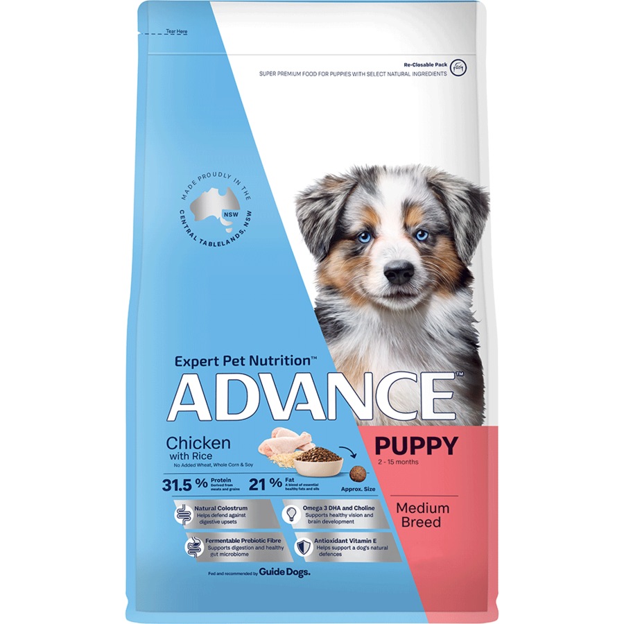 Advance 3kg Puppy Medium Breed Dry Dog Food - Chicken Flavour
